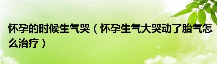 懷孕的時(shí)候生氣哭（懷孕生氣大哭動了胎氣怎么治療）