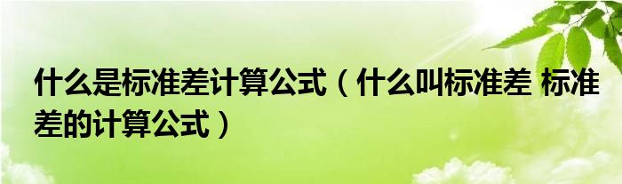 什么是標(biāo)準(zhǔn)差計(jì)算公式（什么叫標(biāo)準(zhǔn)差 標(biāo)準(zhǔn)差的計(jì)算公式）