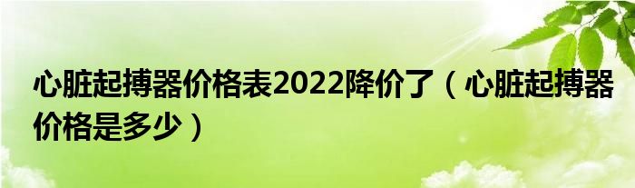 心臟起搏器價(jià)格表2022降價(jià)了（心臟起搏器價(jià)格是多少）