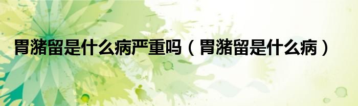 胃潴留是什么病嚴(yán)重嗎（胃潴留是什么?。?class='thumb lazy' /></a>
		    <header>
		<h2><a  href=