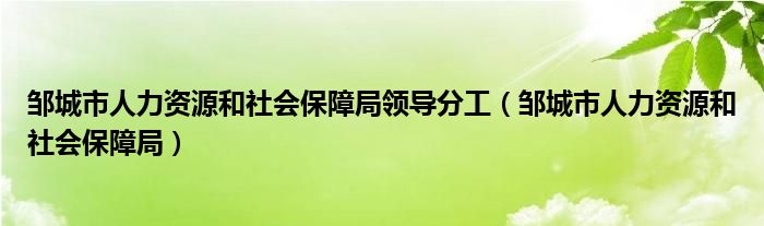 鄒城市人力資源和社會(huì)保障局領(lǐng)導(dǎo)分工（鄒城市人力資源和社會(huì)保障局）