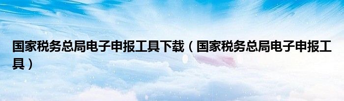 國家稅務總局電子申報工具下載（國家稅務總局電子申報工具）