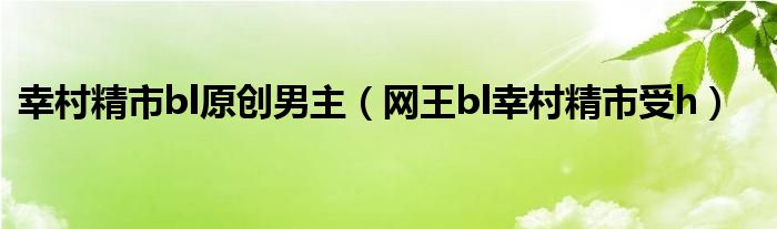 幸村精市bl原創(chuàng)男主（網(wǎng)王bl幸村精市受h）