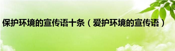 保護(hù)環(huán)境的宣傳語十條（愛護(hù)環(huán)境的宣傳語）