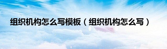 組織機構(gòu)怎么寫模板（組織機構(gòu)怎么寫）