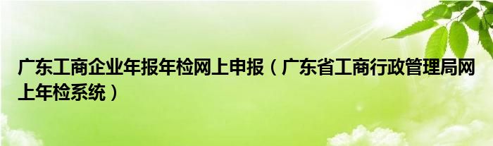 廣東工商企業(yè)年報(bào)年檢網(wǎng)上申報(bào)（廣東省工商行政管理局網(wǎng)上年檢系統(tǒng)）