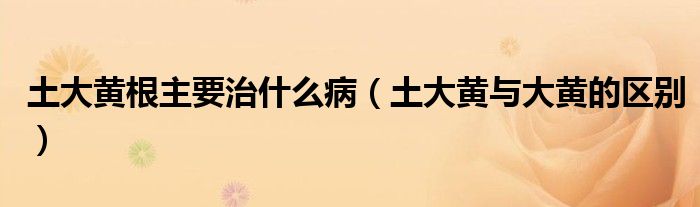 土大黃根主要治什么?。ㄍ链簏S與大黃的區(qū)別）