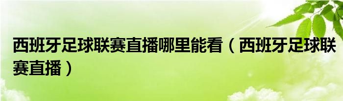 西班牙足球聯(lián)賽直播哪里能看（西班牙足球聯(lián)賽直播）