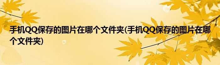 手機(jī)QQ保存的圖片在哪個(gè)文件夾(手機(jī)QQ保存的圖片在哪個(gè)文件夾)