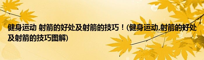 健身運動 射箭的好處及射箭的技巧！(健身運動,射箭的好處及射箭的技巧圖解)