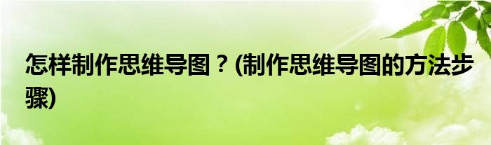 怎樣制作思維導(dǎo)圖？(制作思維導(dǎo)圖的方法步驟)