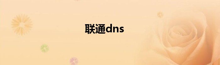 聯(lián)通dns