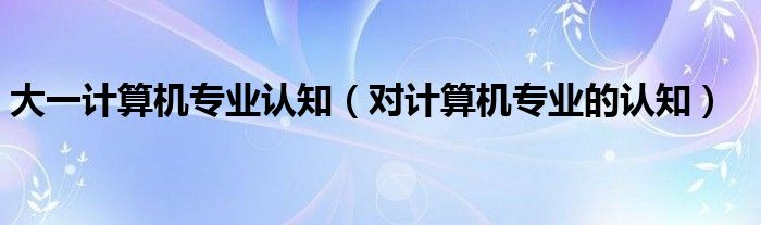 大一計算機專業(yè)認知（對計算機專業(yè)的認知）