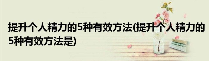 提升個(gè)人精力的5種有效方法(提升個(gè)人精力的5種有效方法是)