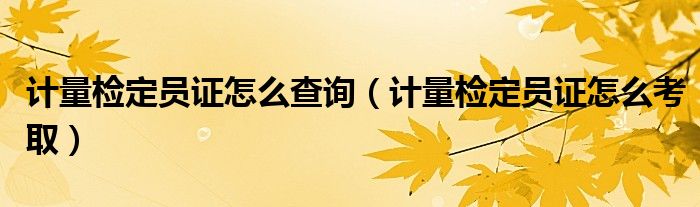 計(jì)量檢定員證怎么查詢（計(jì)量檢定員證怎么考?。?class='thumb lazy' /></a>
		    <header>
		<h2><a  href=