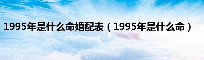 1995年是什么命婚配表（1995年是什么命）