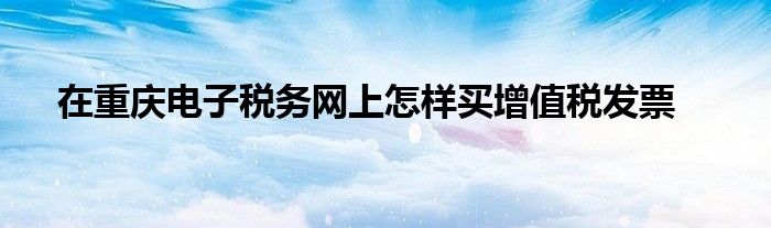 在重慶電子稅務(wù)網(wǎng)上怎樣買(mǎi)增值稅發(fā)票