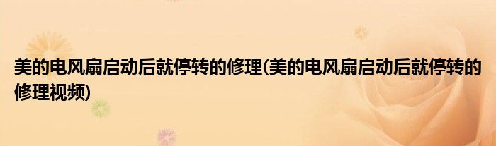 美的電風(fēng)扇啟動(dòng)后就停轉(zhuǎn)的修理(美的電風(fēng)扇啟動(dòng)后就停轉(zhuǎn)的修理視頻)