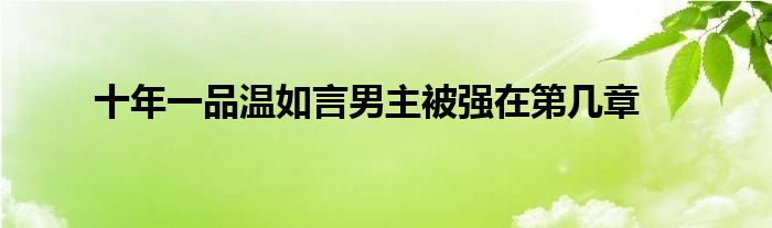 十年一品溫如言男主被強(qiáng)在第幾章