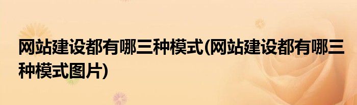 網(wǎng)站建設(shè)都有哪三種模式(網(wǎng)站建設(shè)都有哪三種模式圖片)