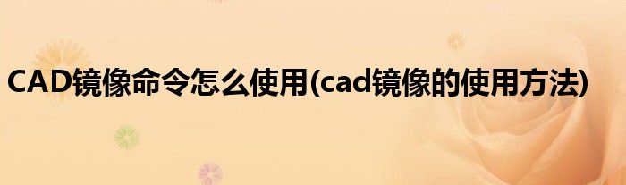 CAD鏡像命令怎么使用(cad鏡像的使用方法)