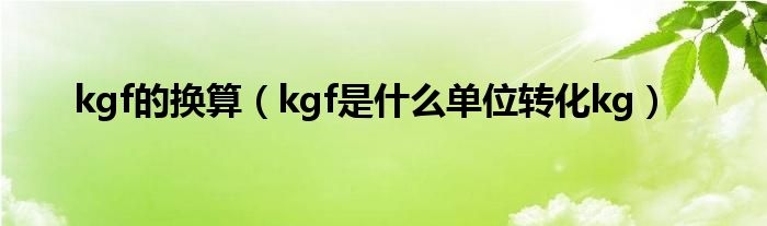 kgf的換算（kgf是什么單位轉(zhuǎn)化kg）