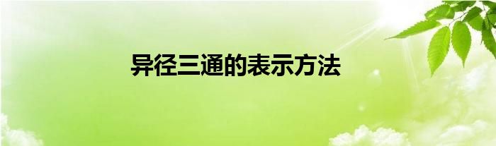 異徑三通的表示方法