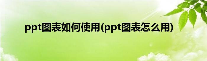 ppt圖表如何使用(ppt圖表怎么用)