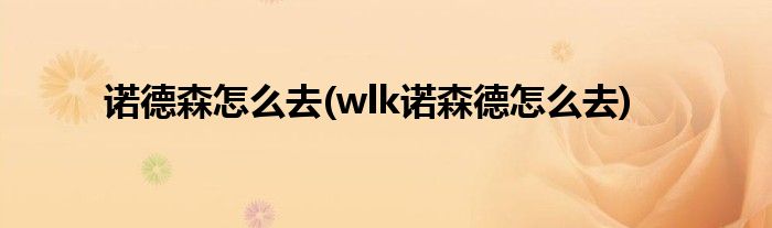 諾德森怎么去(wlk諾森德怎么去)