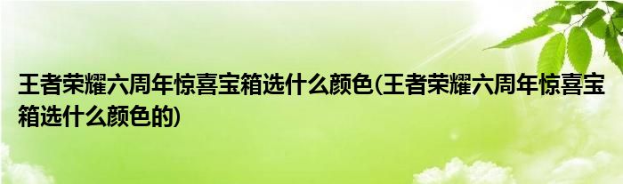 王者榮耀六周年驚喜寶箱選什么顏色(王者榮耀六周年驚喜寶箱選什么顏色的)