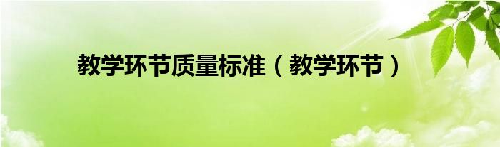 教學(xué)環(huán)節(jié)質(zhì)量標(biāo)準(zhǔn)（教學(xué)環(huán)節(jié)）