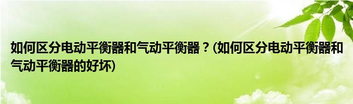 如何區(qū)分電動(dòng)平衡器和氣動(dòng)平衡器？(如何區(qū)分電動(dòng)平衡器和氣動(dòng)平衡器的好壞)