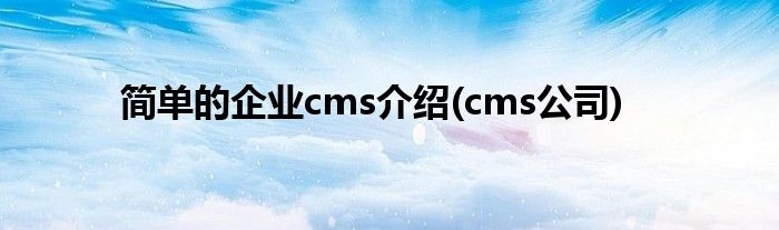 簡單的企業(yè)cms介紹(cms公司)