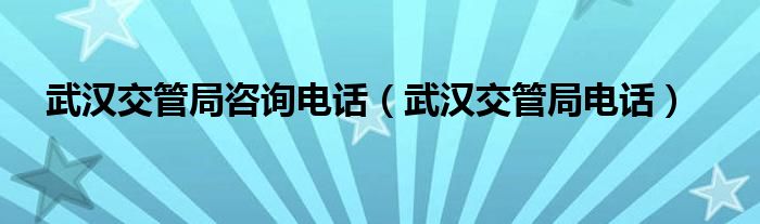 武漢交管局咨詢(xún)電話(huà)（武漢交管局電話(huà)）