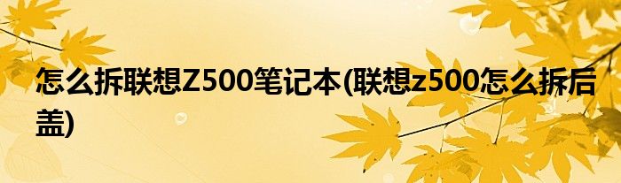 怎么拆聯(lián)想Z500筆記本(聯(lián)想z500怎么拆后蓋)