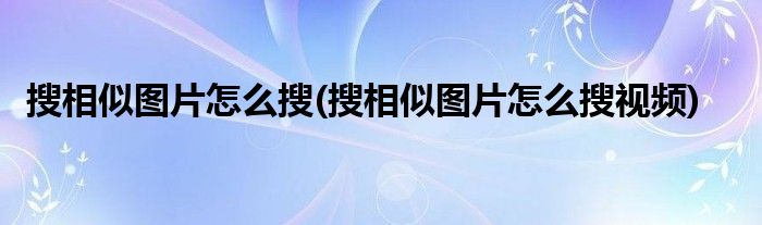 搜相似圖片怎么搜(搜相似圖片怎么搜視頻)