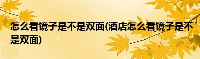 怎么看鏡子是不是雙面(酒店怎么看鏡子是不是雙面)