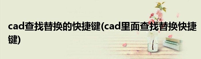 cad查找替換的快捷鍵(cad里面查找替換快捷鍵)