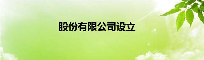 股份有限公司設立