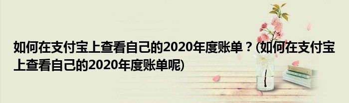 如何在支付寶上查看自己的2020年度賬單？(如何在支付寶上查看自己的2020年度賬單呢)