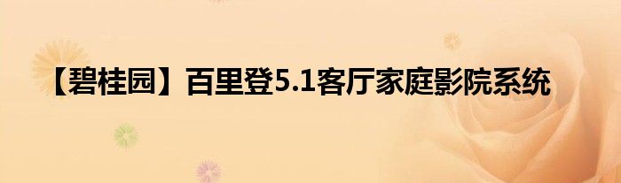 【碧桂園】百里登5.1客廳家庭影院系統(tǒng)