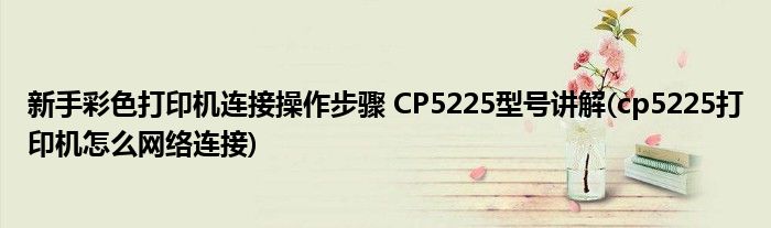 新手彩色打印機(jī)連接操作步驟 CP5225型號(hào)講解(cp5225打印機(jī)怎么網(wǎng)絡(luò)連接)