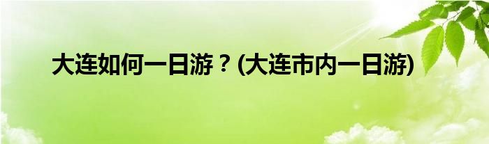 大連如何一日游？(大連市內一日游)