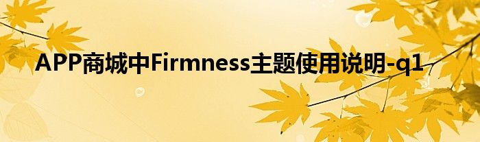 APP商城中Firmness主題使用說明-q1