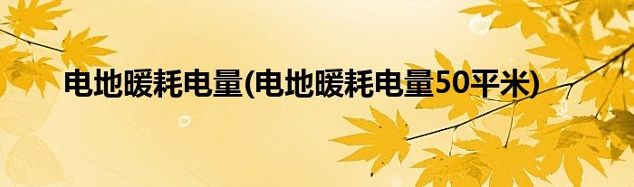 電地暖耗電量(電地暖耗電量50平米)