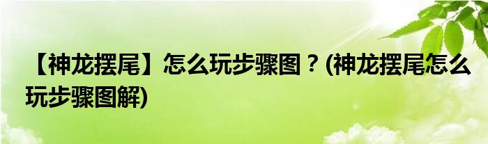 【神龍擺尾】怎么玩步驟圖？(神龍擺尾怎么玩步驟圖解)