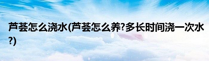 蘆薈怎么澆水(蘆薈怎么養(yǎng)?多長時間澆一次水?)