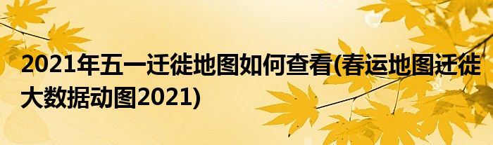 2021年五一遷徙地圖如何查看(春運地圖遷徙大數(shù)據(jù)動圖2021)