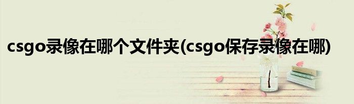 csgo錄像在哪個文件夾(csgo保存錄像在哪)