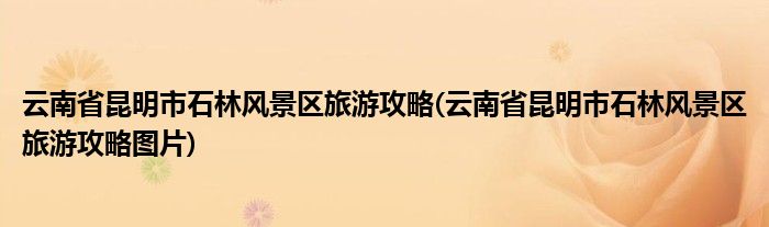 云南省昆明市石林風(fēng)景區(qū)旅游攻略(云南省昆明市石林風(fēng)景區(qū)旅游攻略圖片)